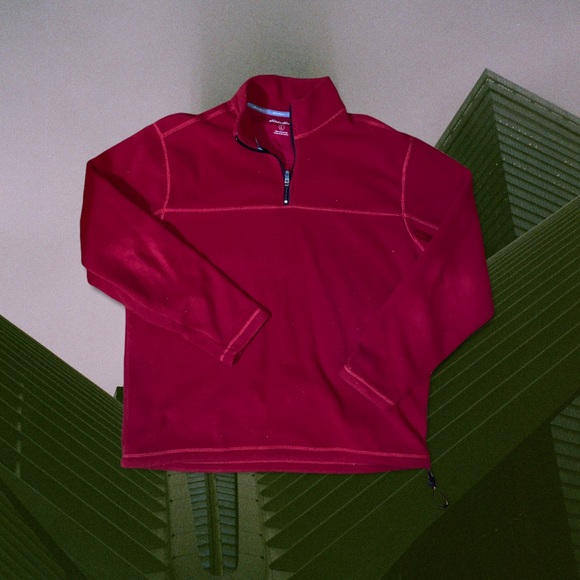 vintage Eddie Bauer quarter-zip pullover, red :: size L